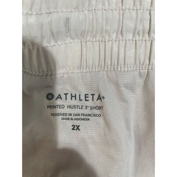 Athleta Womens Printed Hustle 3" Shorts 2X Featherweight Stretch Recycled - Picture 5 of 15